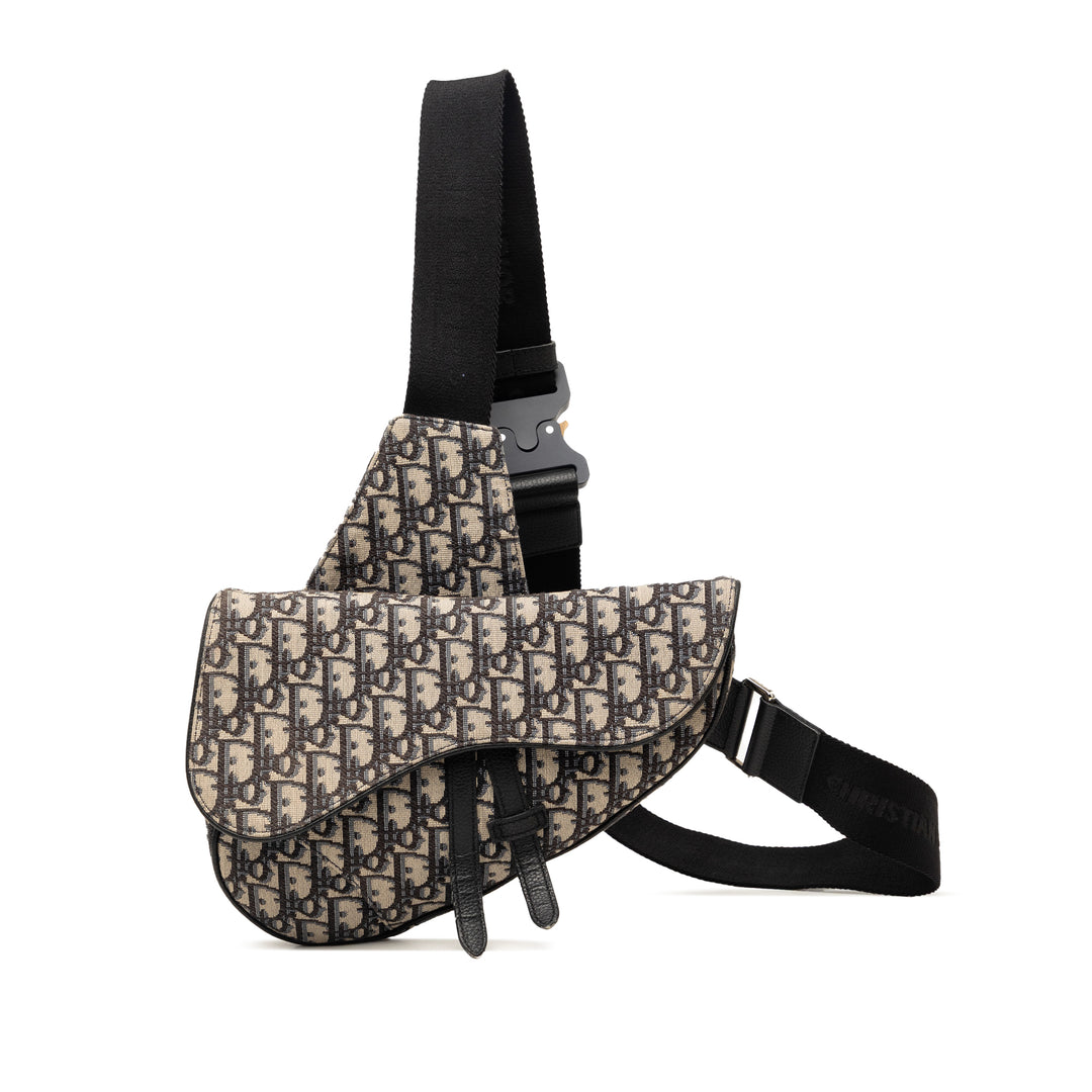 Dior Oblique Toile Saddle Sac porté croisé