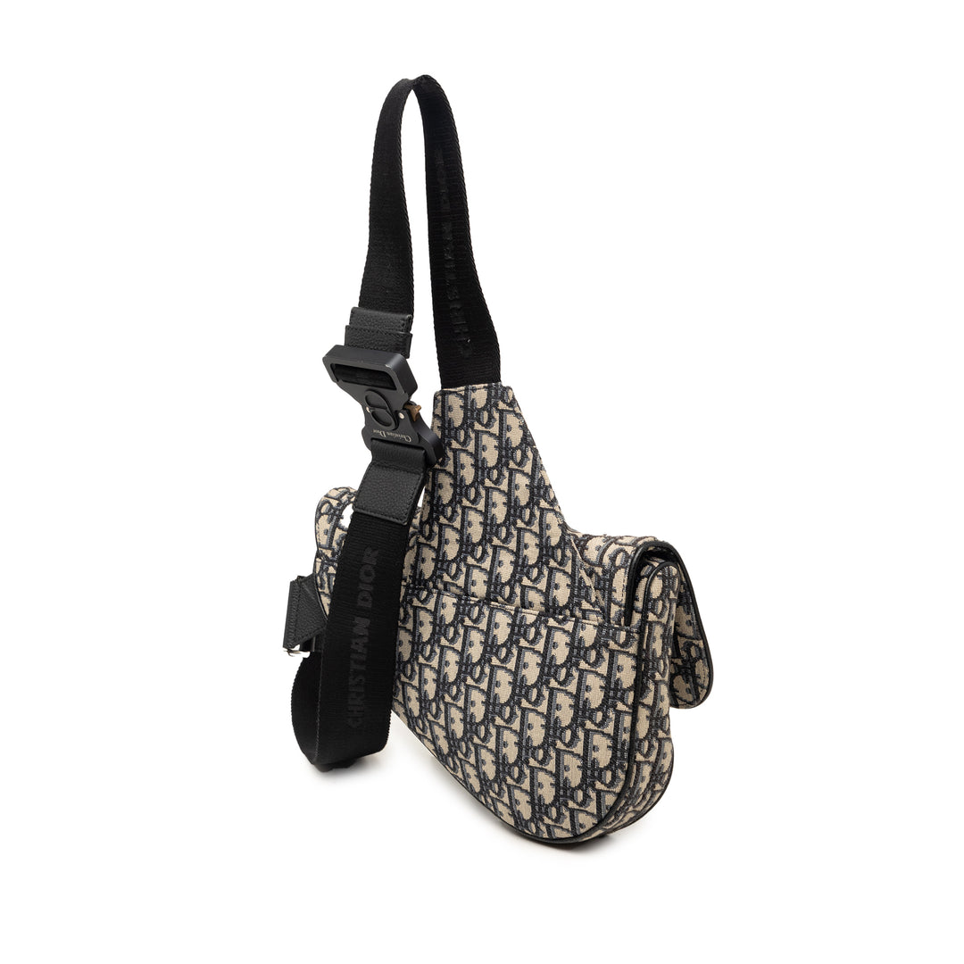 Dior Oblique Toile Saddle Sac porté croisé