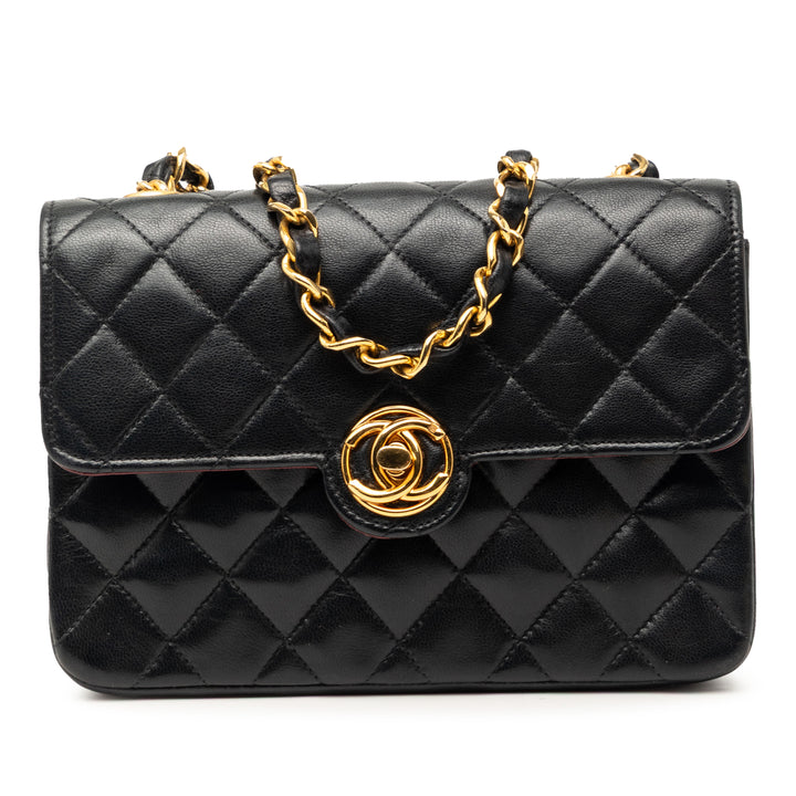 Chanel Mini CC Matelassé Cuir d’agneau Simple rabat