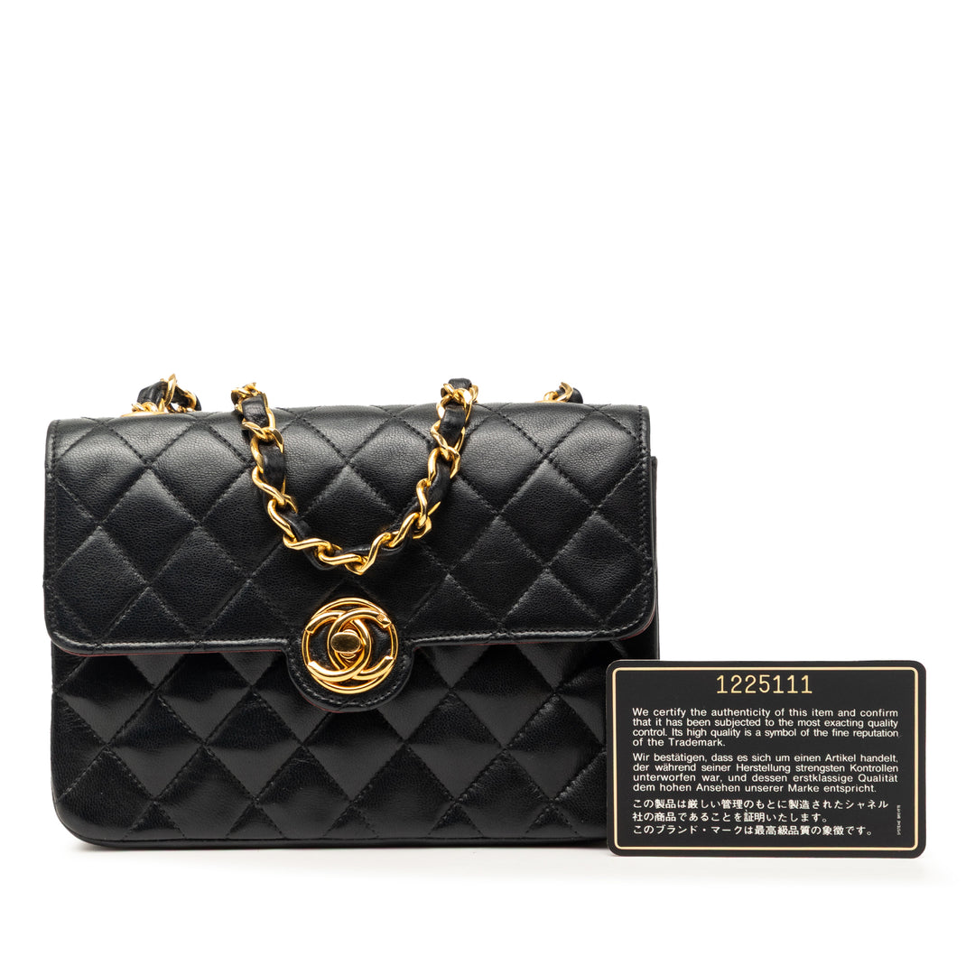 Chanel Mini CC Matelassé Cuir d’agneau Simple rabat