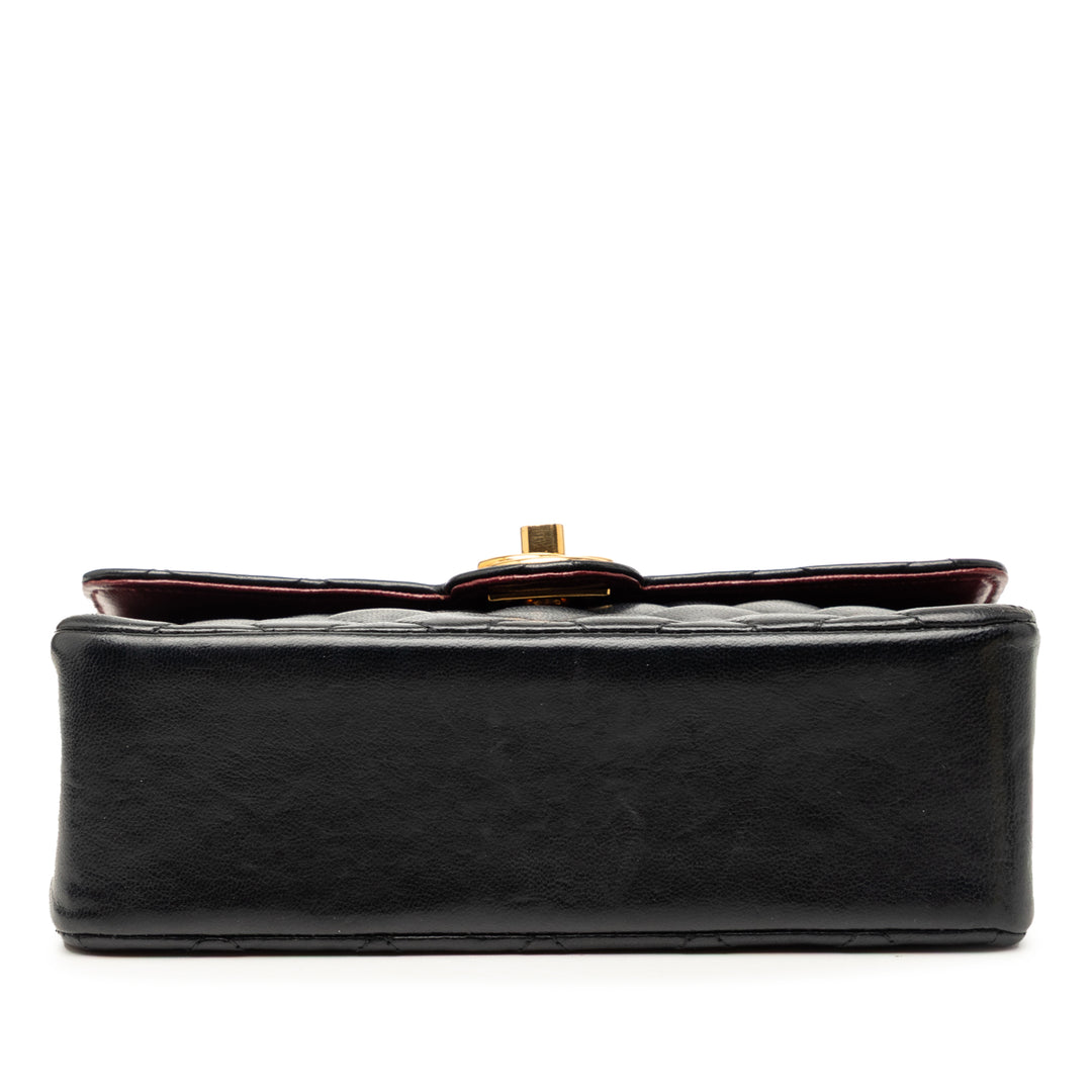 Chanel Mini CC Matelassé Cuir d’agneau Simple rabat