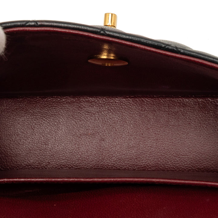 Chanel Mini CC Matelassé Cuir d’agneau Simple rabat