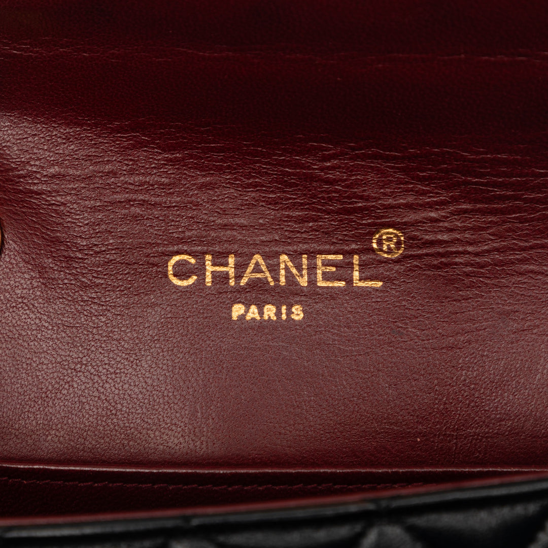 Chanel Mini CC Matelassé Cuir d’agneau Simple rabat