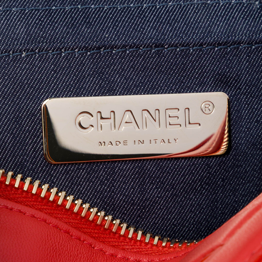 Chanel CC Vanity Cuir d'agneau Rouge