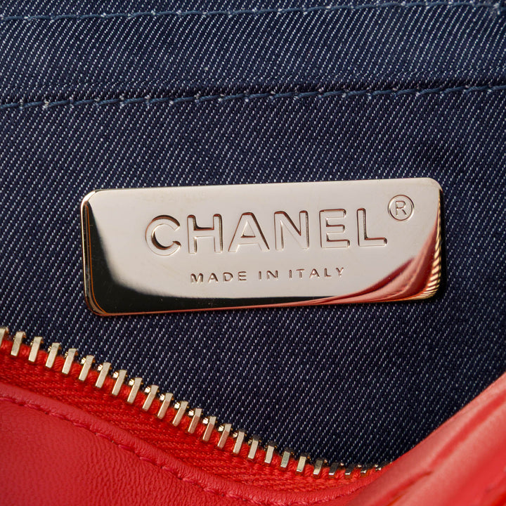 Chanel CC Vanity Cuir d'agneau Rouge