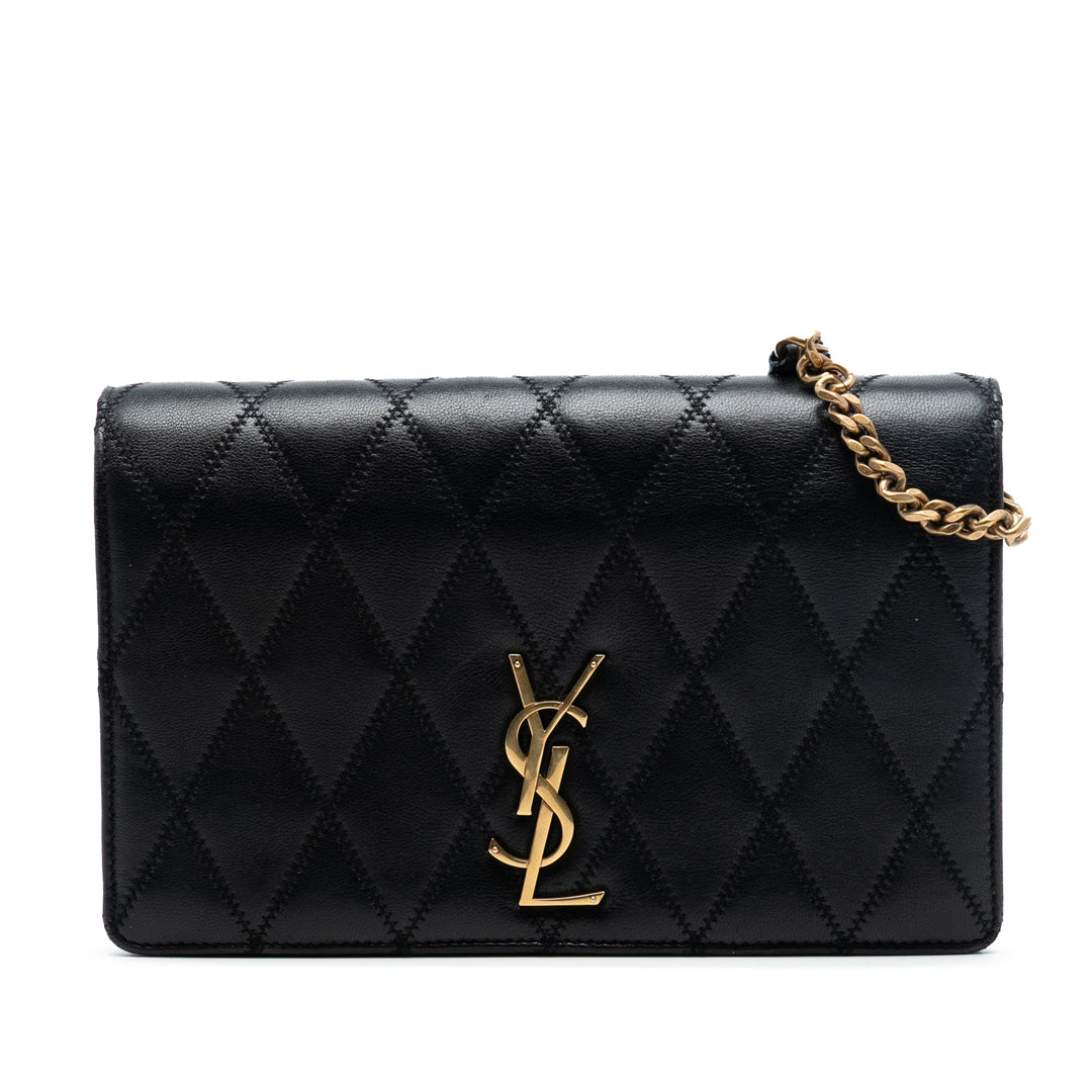 Saint Laurent Diamond Matelassé Cuir d’agneau Angie Sac à chaîne