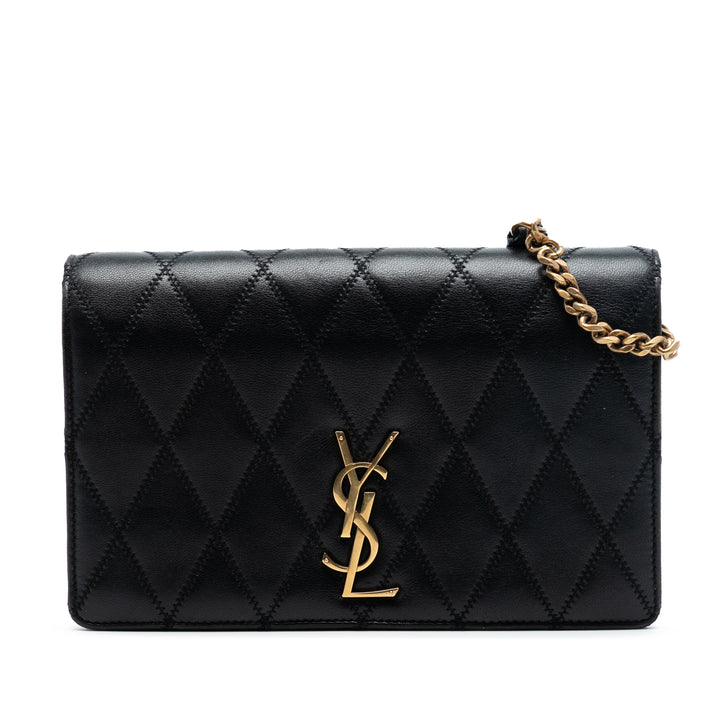 Saint Laurent Diamond Matelassé Cuir d’agneau Angie Sac à chaîne