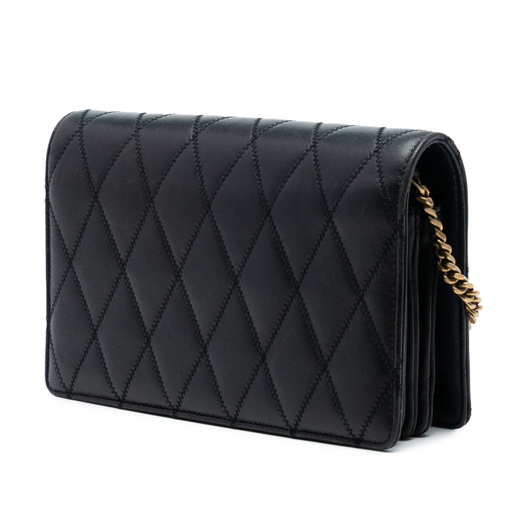Saint Laurent Diamond Matelassé Cuir d’agneau Angie Sac à chaîne