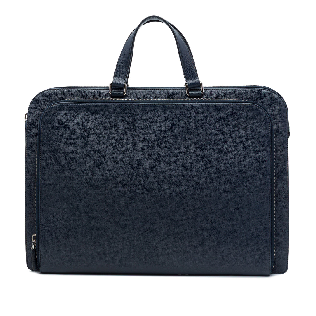 Business Sac Saffiano Bleu