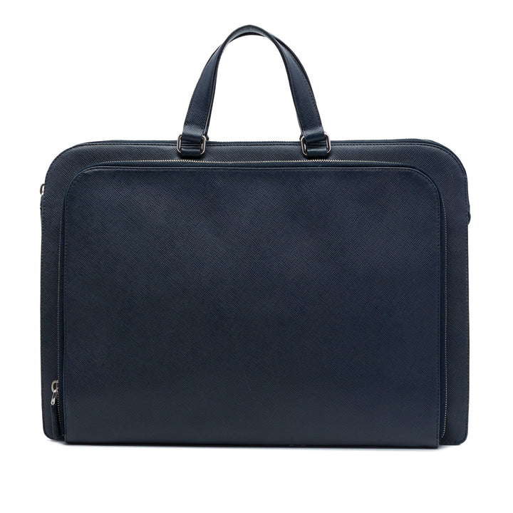 Business Sac Saffiano Bleu