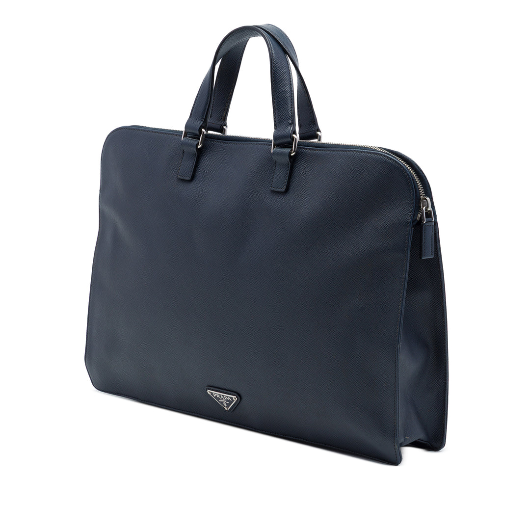 Business Sac Saffiano Bleu
