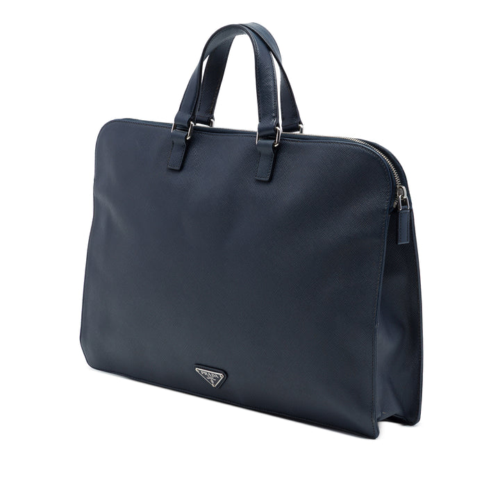 Business Sac Saffiano Bleu
