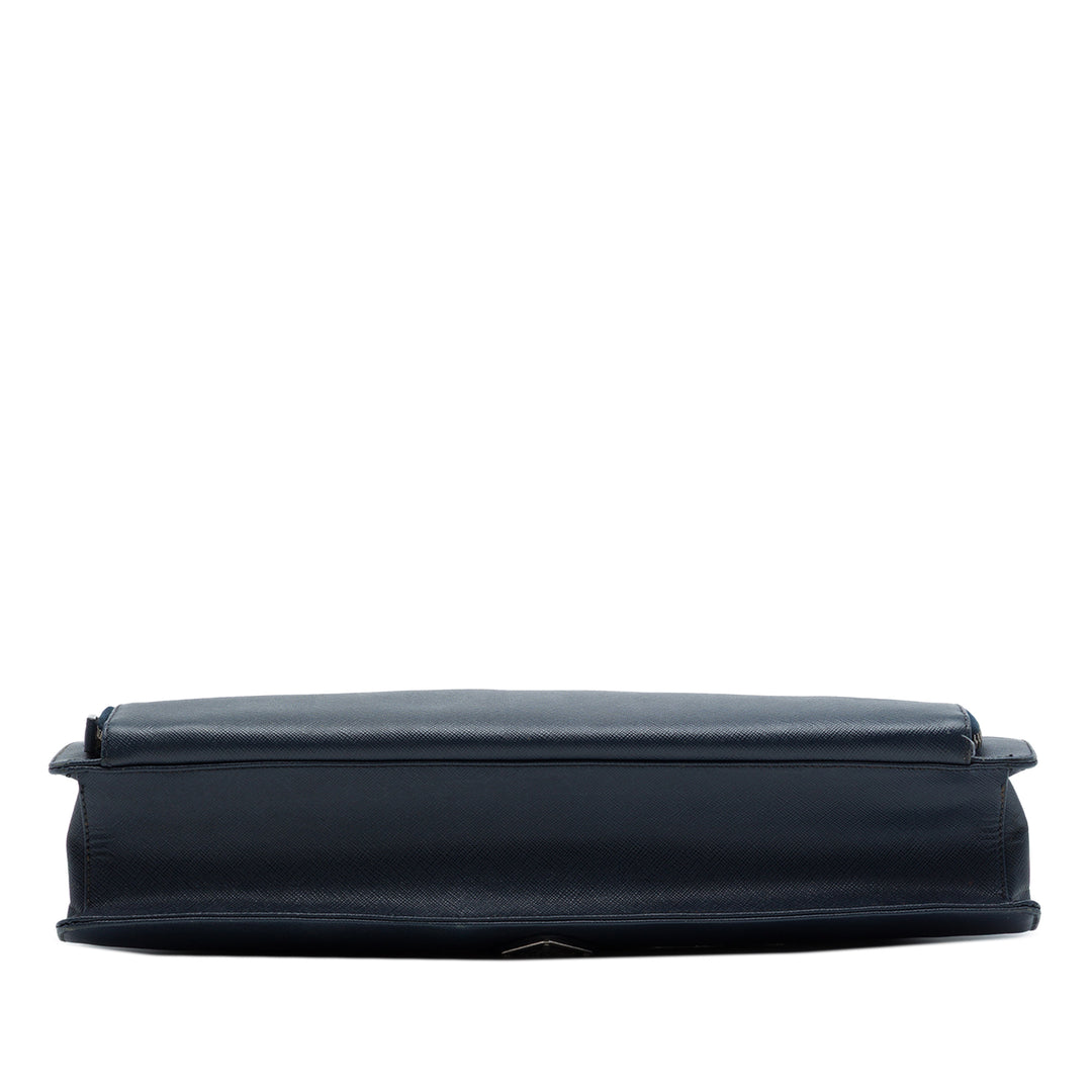 Business Sac Saffiano Bleu