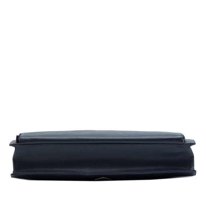 Business Sac Saffiano Bleu