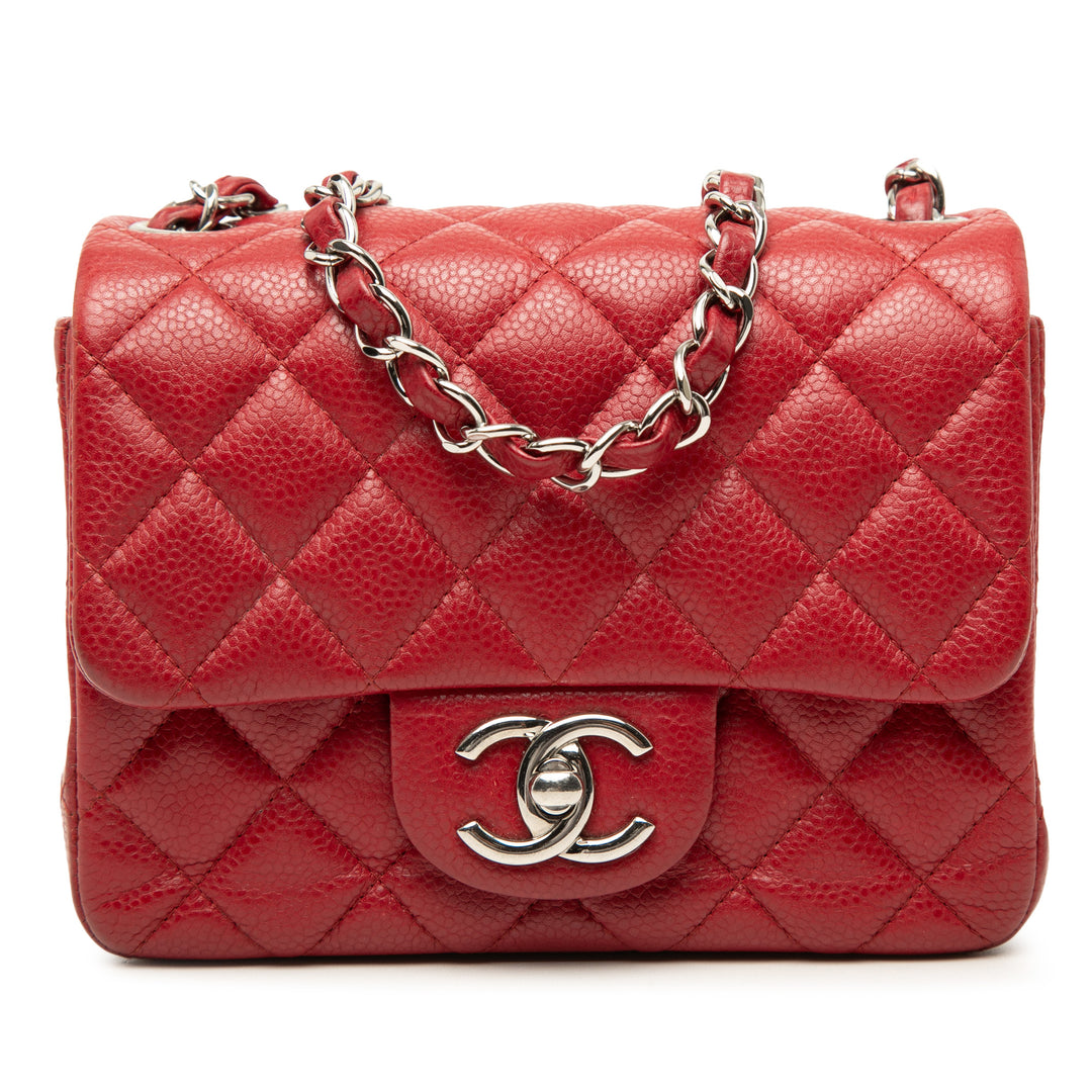 Chanel Classic Carré Rabat simple Mini Cuir caviar