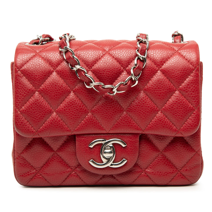 Chanel Classic Carré Rabat simple Mini Cuir caviar