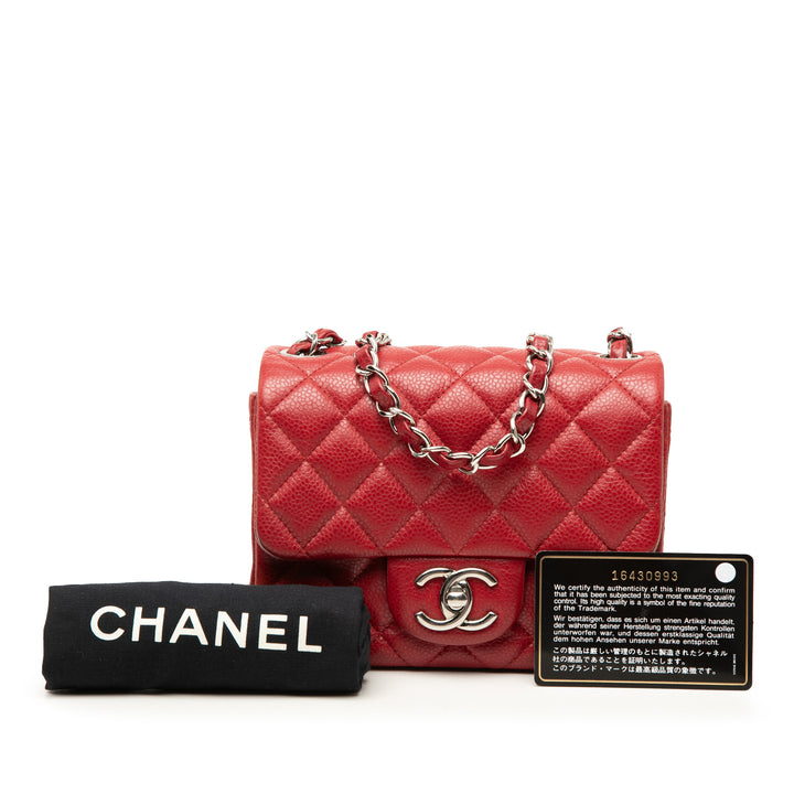 Chanel Classic Carré Rabat simple Mini Cuir caviar