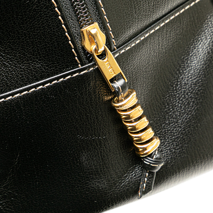 Leather Velazquez Twist Duffle Bag Brown - Gaby Paris