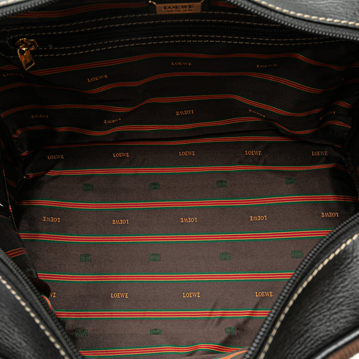 Leather Velazquez Twist Duffle Bag Brown - Gaby Paris