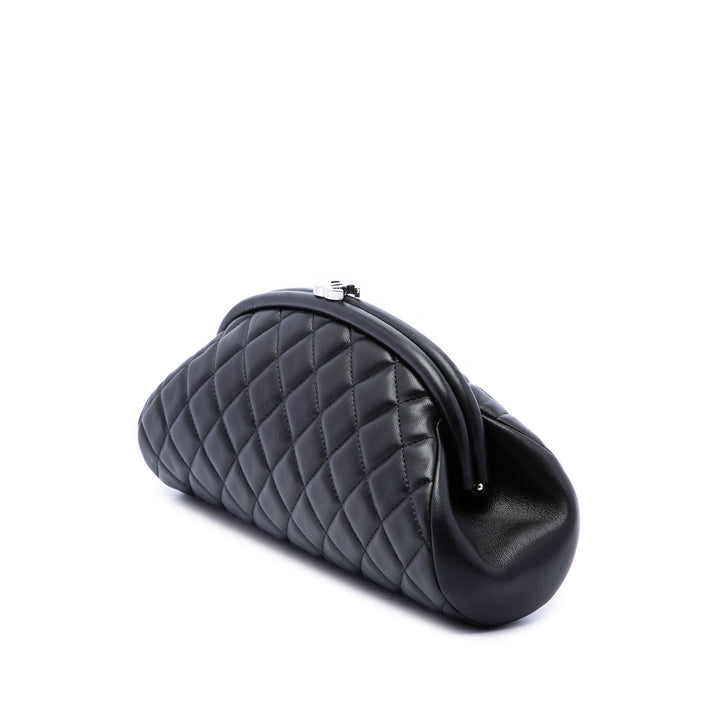 Chanel Matelassé Armature Pochette Cuir d'agneau Noir – vue 2 – GABY PARIS