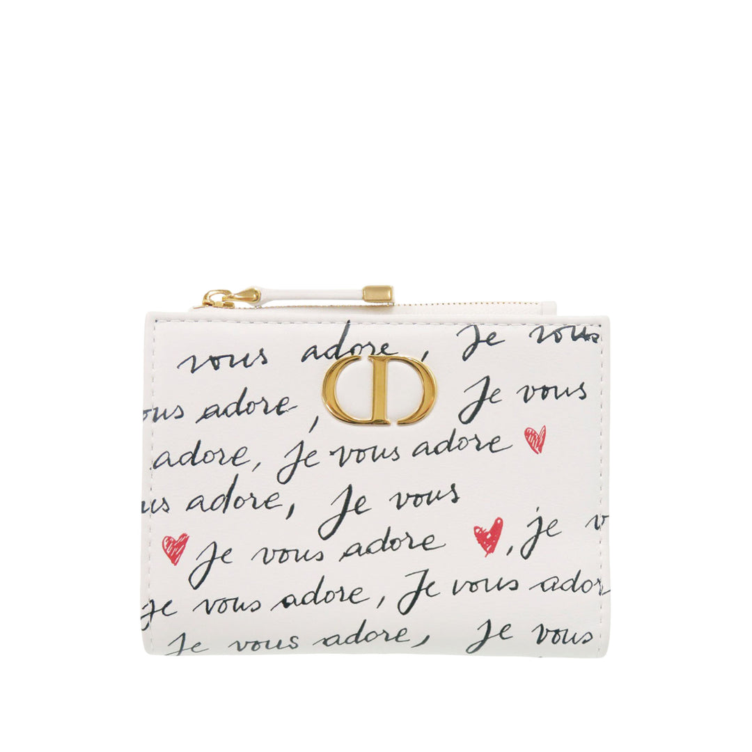 Dior Cuir Je Vous Adore Heart Caro Dahlia Portefeuille
