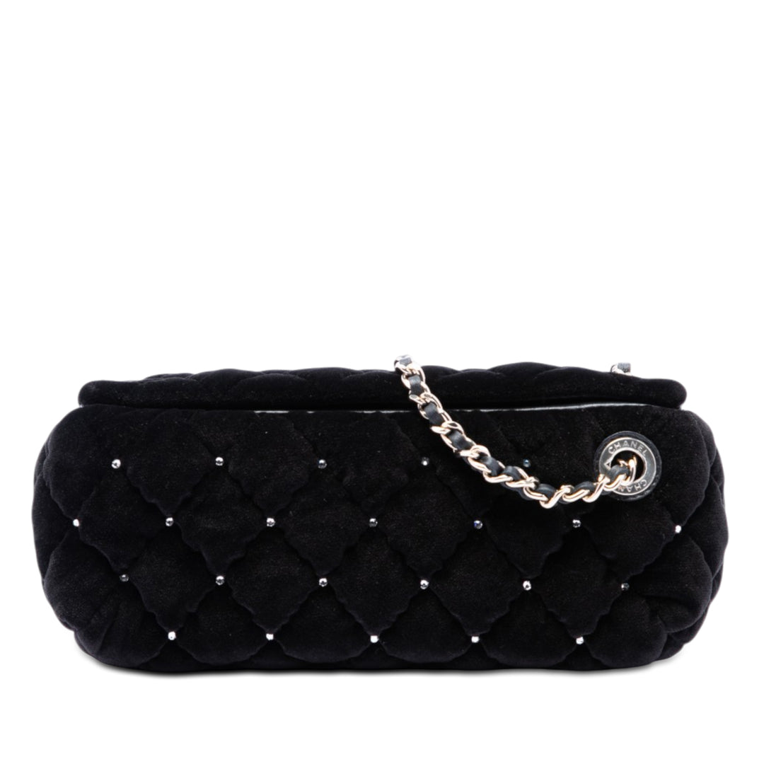 Chanel CC Matelassé Velours Cristal Wristlet Pochette