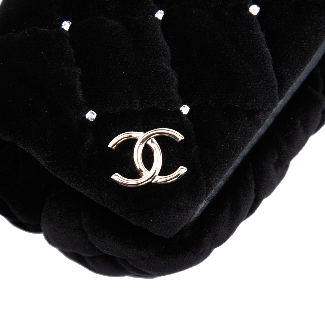 Chanel CC Matelassé Velours Cristal Wristlet Pochette