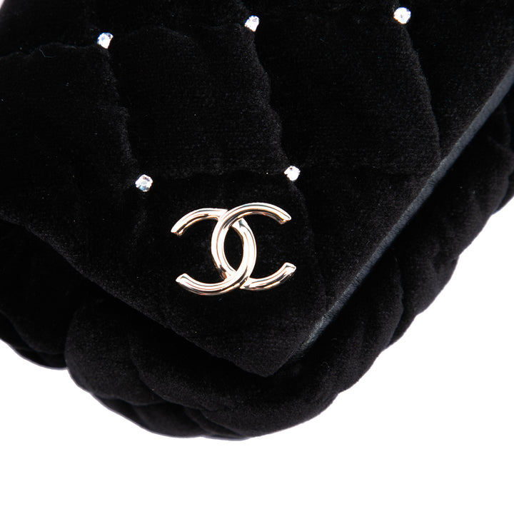 Chanel CC Matelassé Velours Cristal Wristlet Pochette