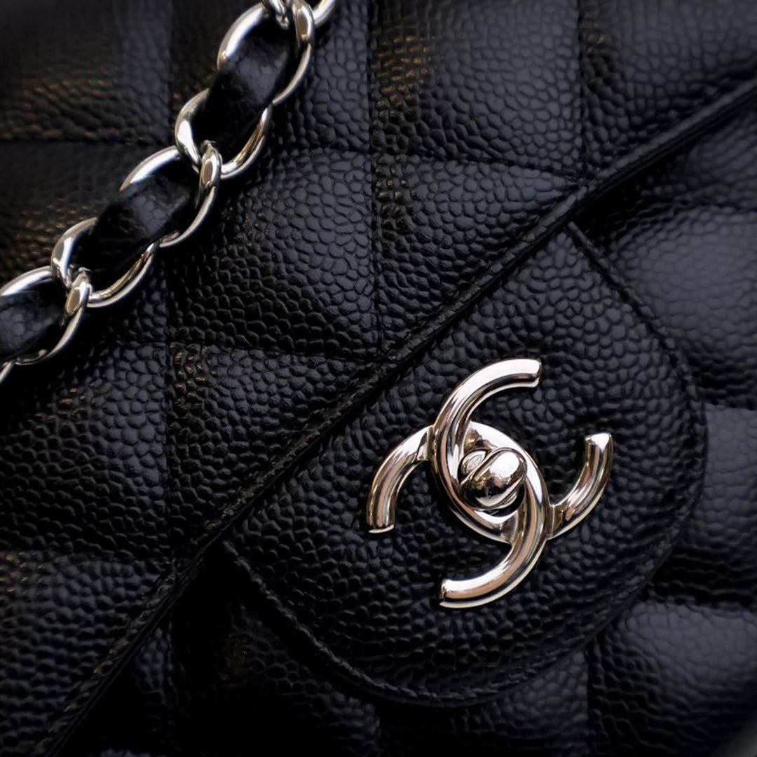 Chanel Jumbo Classic Caviar Double Flap Black - GABY PARIS