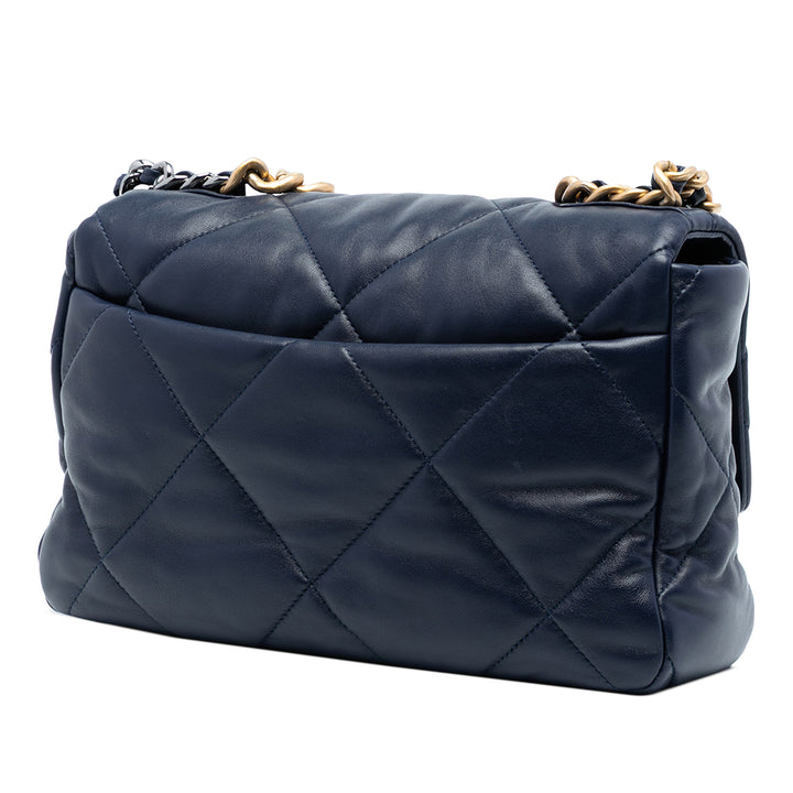 Chanel Large Cuir d’agneau 19 à rabat