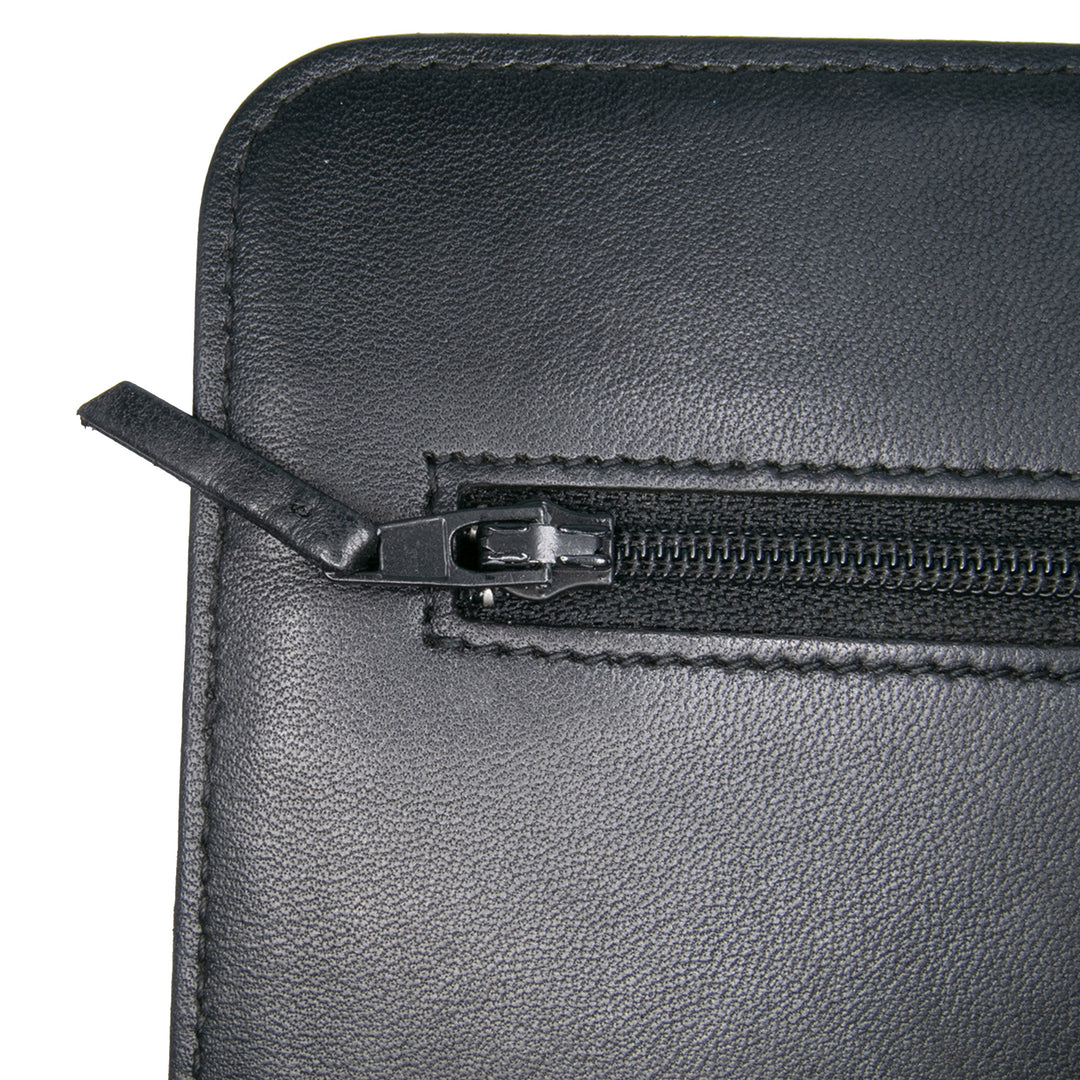 CC Embossed Lambskin Wallet on Chain Black - Gaby Paris