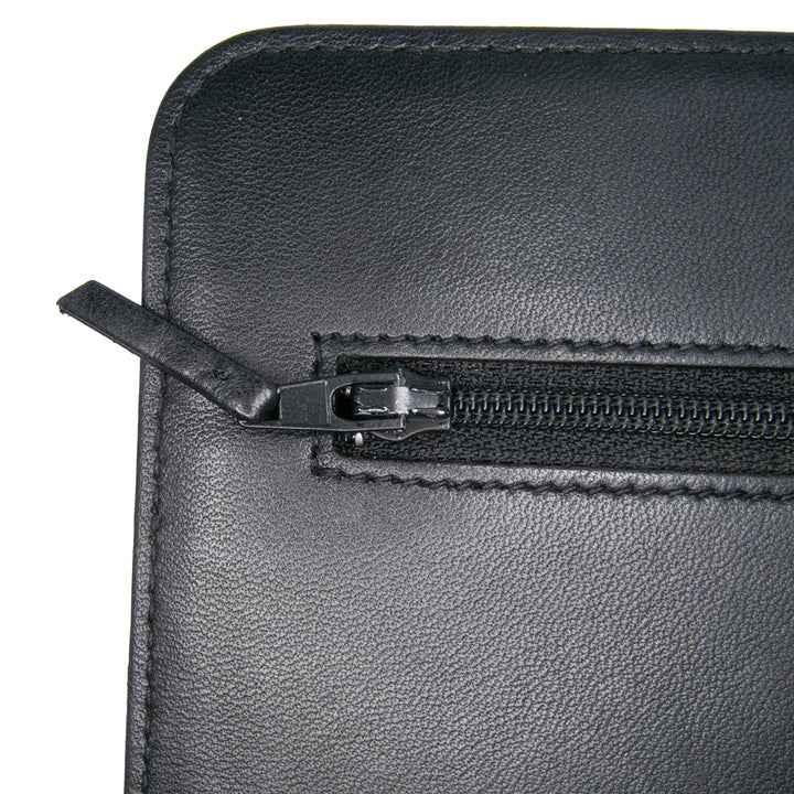 CC Embossed Lambskin Wallet on Chain Black - Gaby Paris