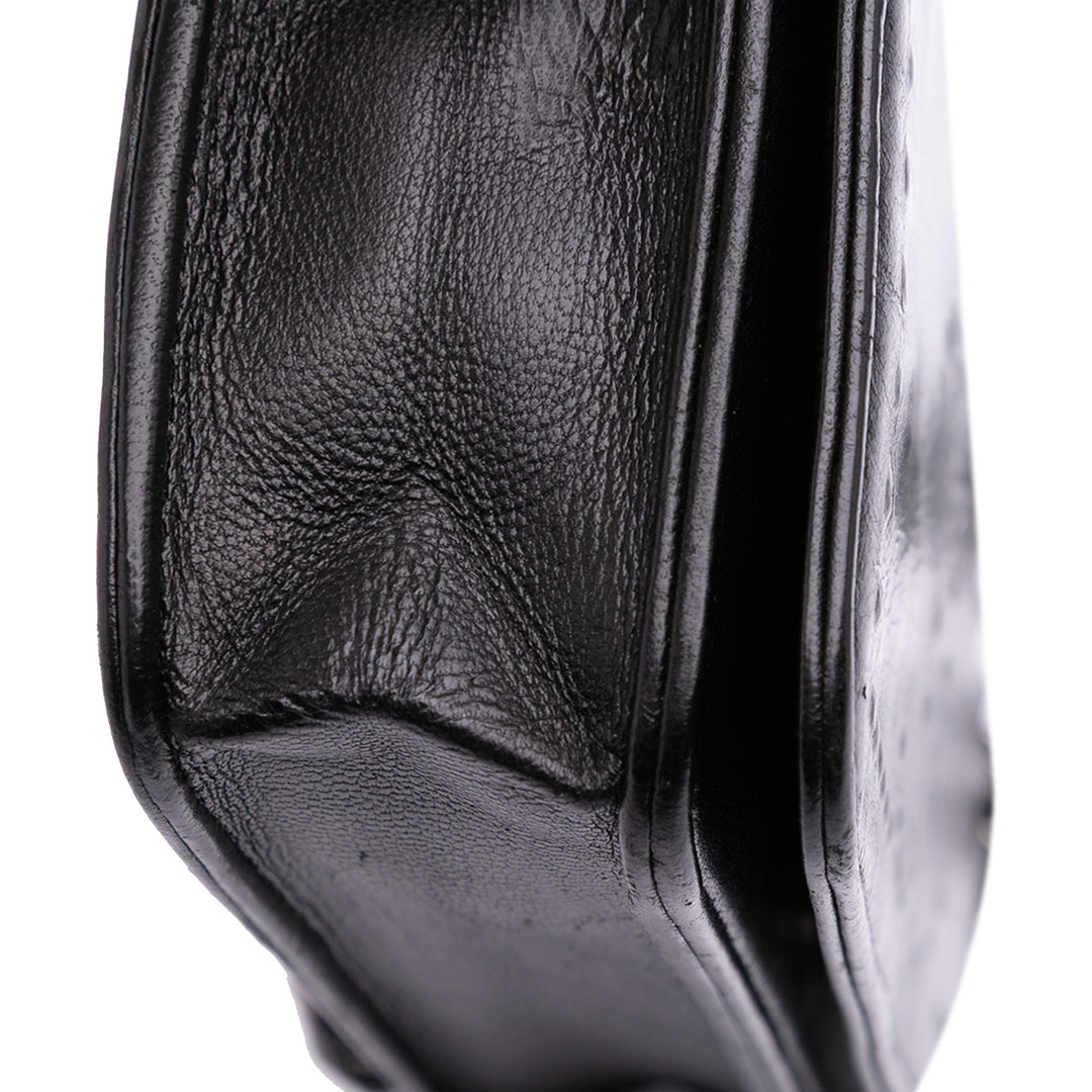 CC Embossed Lambskin Wallet on Chain Black - Gaby Paris