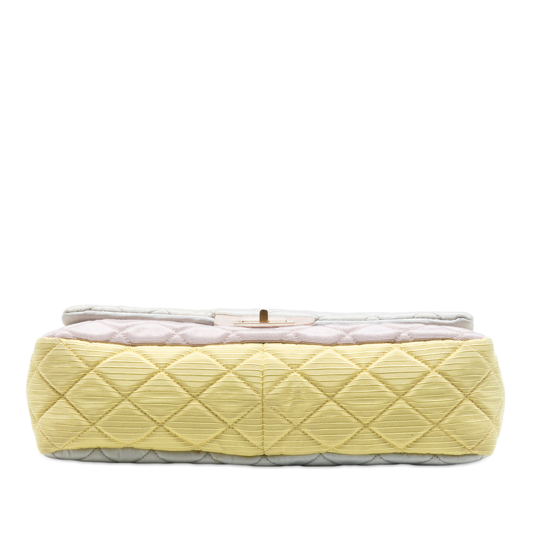 Chanel Tricolor Matelassé Grosgrain Satin Reissue 2.55 Simple rabat 227