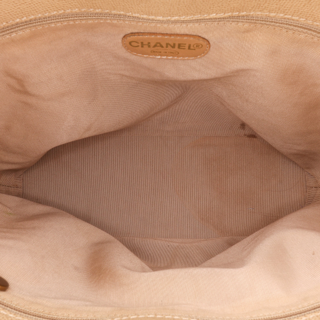 Chanel Cuir de veau grainé Tortoise anse supérieure Cabas