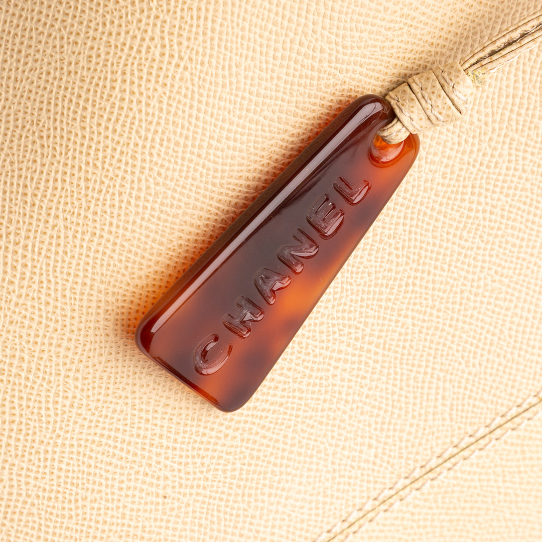 Chanel Cuir de veau grainé Tortoise anse supérieure Cabas