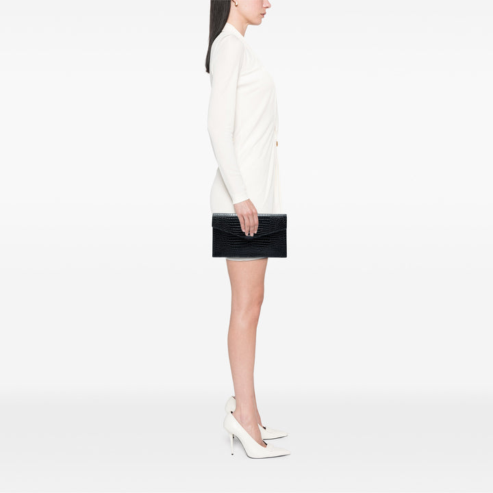 Croc embossé Uptown Pochette Noir