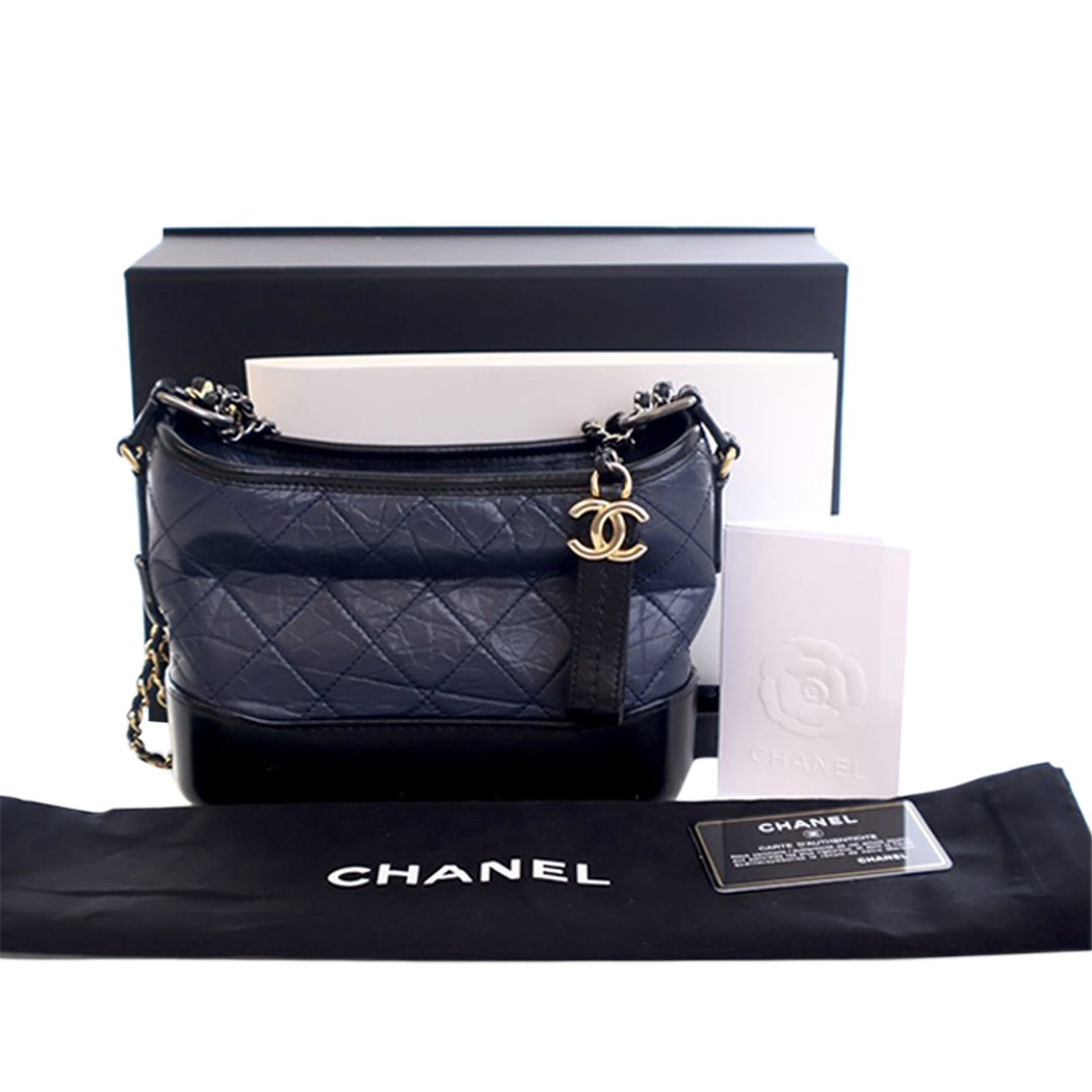 Chanel Small Bicolor vieilli Cuir de veau Gabrielle Sac porté croisé