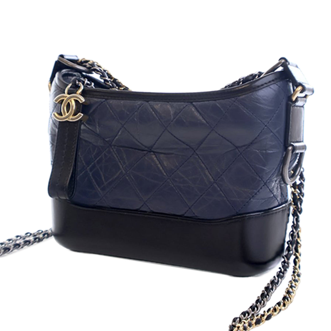 Chanel Small Bicolor vieilli Cuir de veau Gabrielle Sac porté croisé