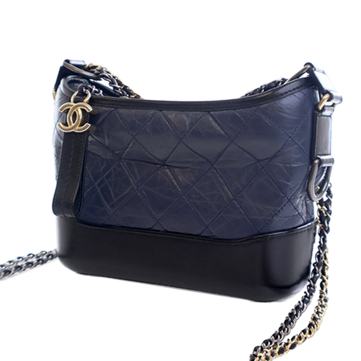 Chanel Small Bicolor vieilli Cuir de veau Gabrielle Sac porté croisé