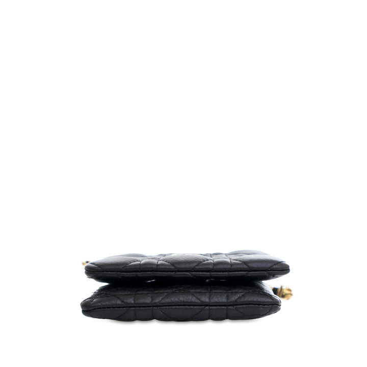 Dior Supple Calfskin Cannage Caro Multifunctional Pouch Black - GABY PARIS