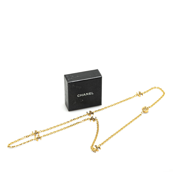 Gold Plated CC Station Chain Link Necklace Gold - Gaby Paris
