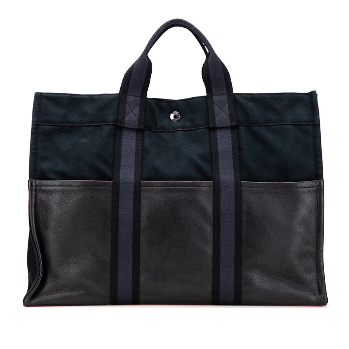 Canvas and Leather Fourre Tout MM Blue - Gaby Paris