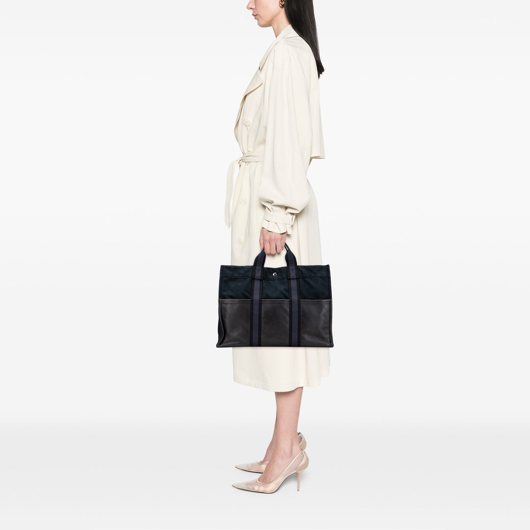 Canvas and Leather Fourre Tout MM Blue - Gaby Paris