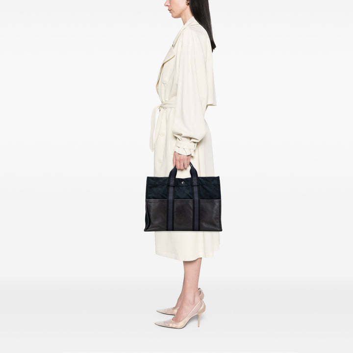 Canvas and Leather Fourre Tout MM Blue - Gaby Paris