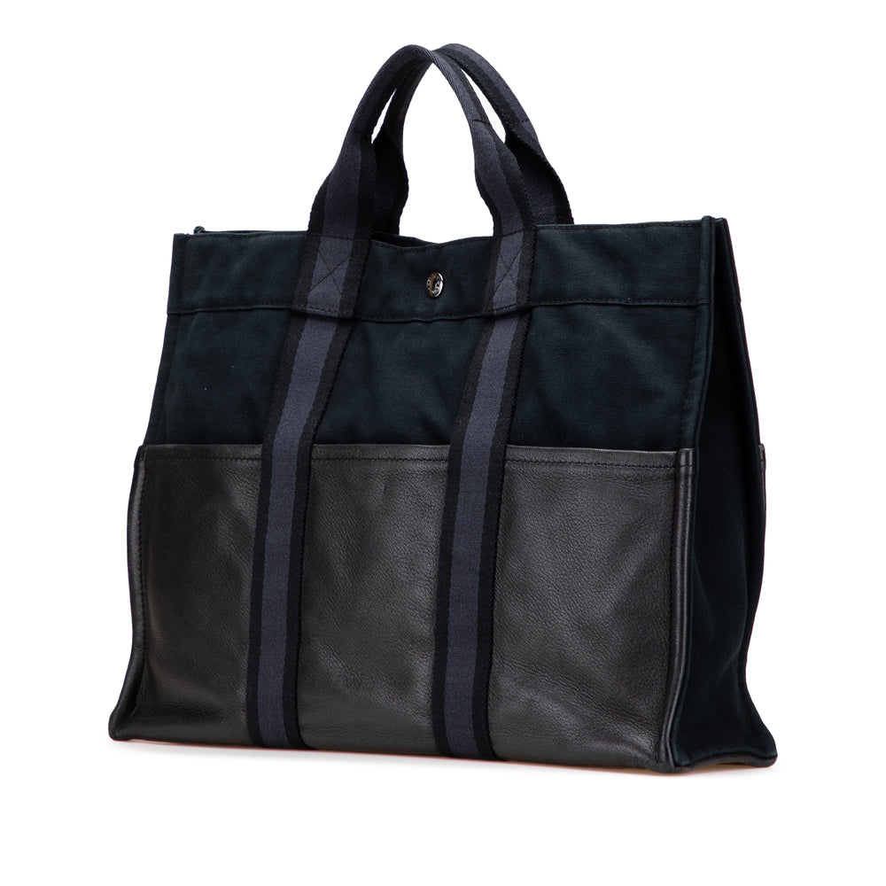 Canvas and Leather Fourre Tout MM Blue - Gaby Paris