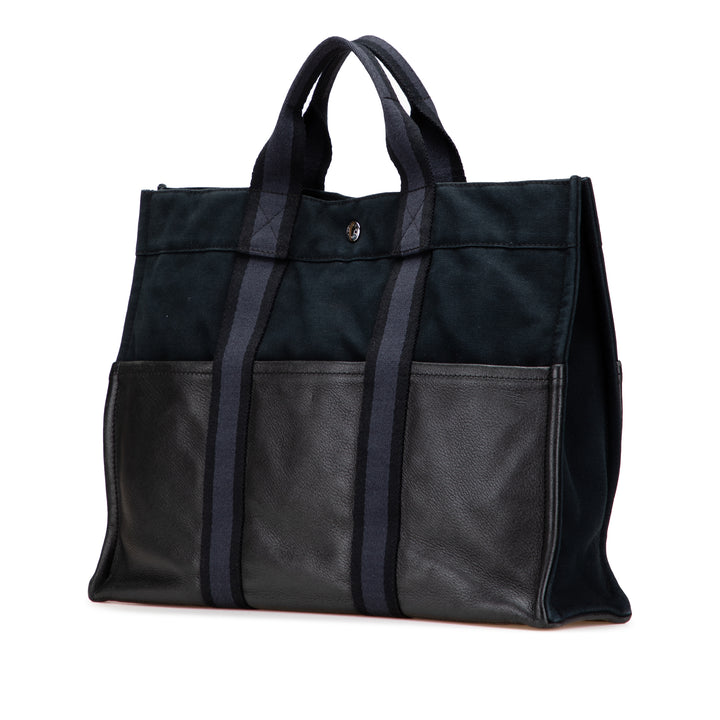 Canvas and Leather Fourre Tout MM Blue - Gaby Paris