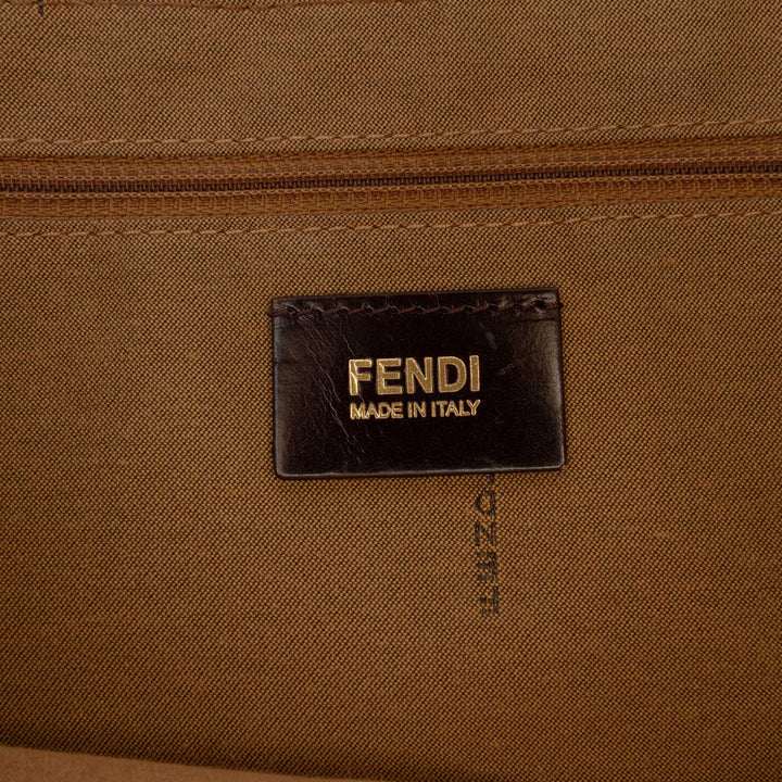 Fendi Zucca Glitter Mia à rabat Sac Grand Marron
