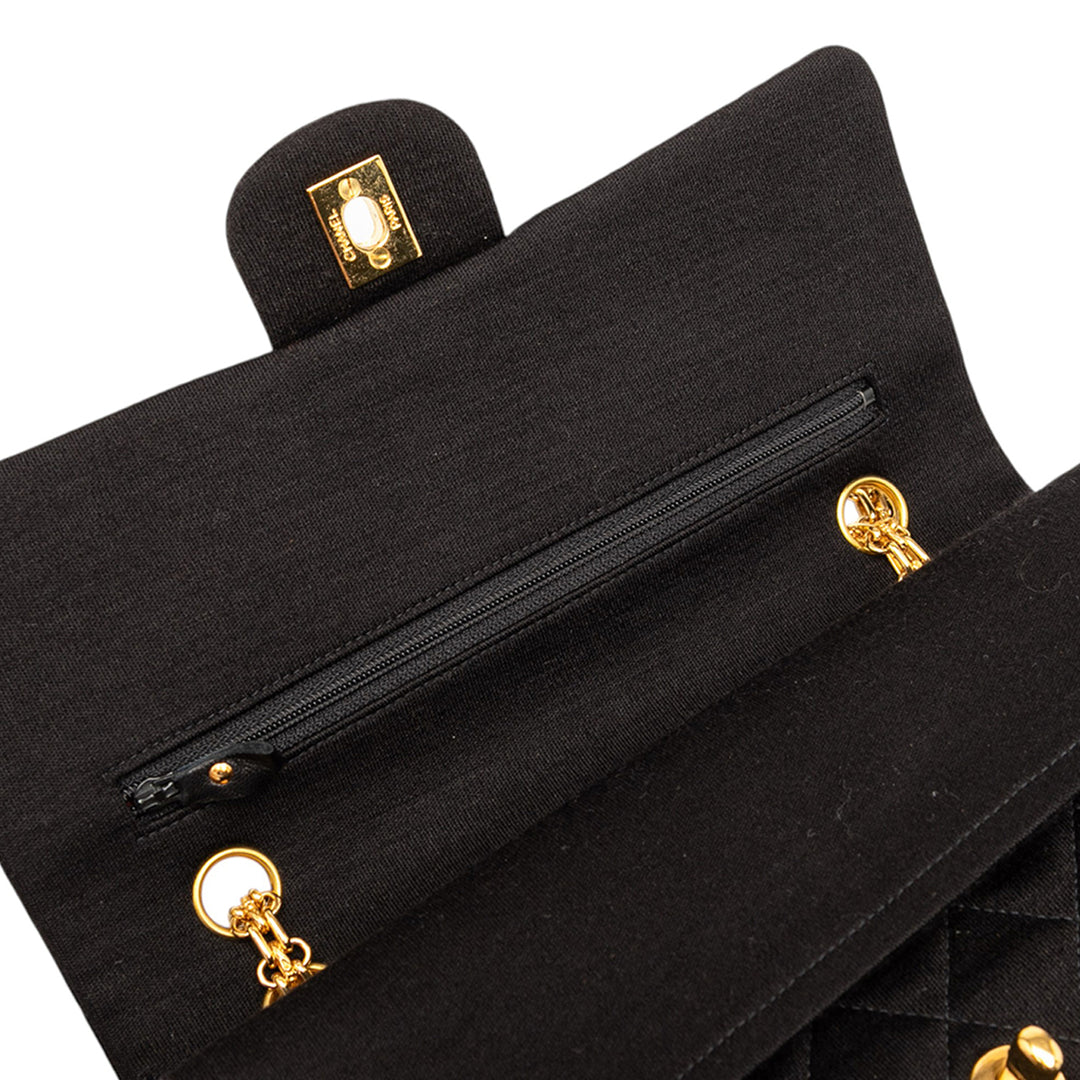 Chanel Medium Classic Jersey Bijoux Chain Double rabat Noir – GABY PARIS Authentique