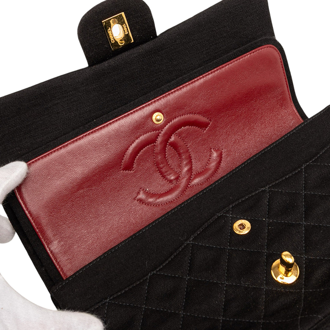 Chanel Medium Classic Jersey Bijoux Chain Double rabat Noir – GABY PARIS Authentique